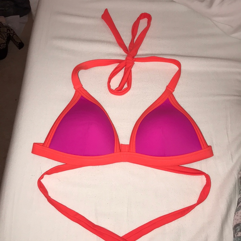 VS pink wrap bikini push up top